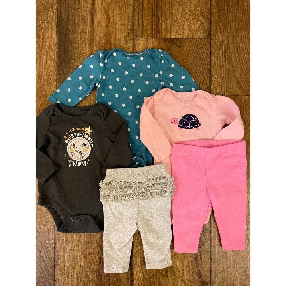 Baby Girl 0/3 Months Mix Match Pants Shirts Bodysuits Outfits Clothes Bundle Lot - Picture 4 of 13